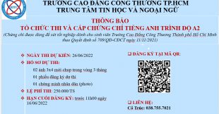 THÔNG BÁO: LỊCH THI CHỨNG CHỈ TIẾNG ANH A2
