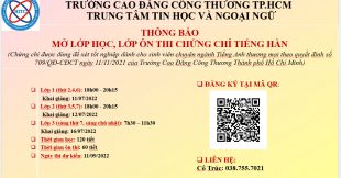 THÔNG BÁO: LỊCH HỌC, ÔN THI CHỨNG CHỈ TIẾNG HÀN