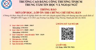 THÔNG BÁO: LỊCH HỌC, ÔN THI TIẾNG HÀN