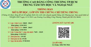 THÔNG BÁO: LỚP HỌC, ÔN THI TIẾNG TRUNG
