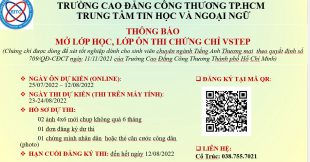THÔNG BÁO MỞ LỚP HỌC, LỚP ÔN THI CHỨNG CHỈ VSTEP