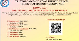 THÔNG BÁO LỊCH HỌC, ÔN TIẾNG HÀN