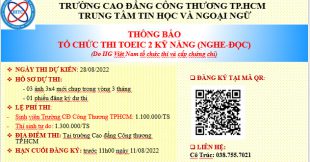 TB: TỔ CHỨC THI TOEIC 2 KỸ NẰNG (NGHE – ĐỌC)