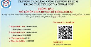 THÔNG BÁO: ÔN CHỨNG CHỈ TIẾNG ANH A2