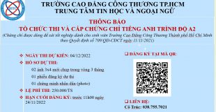 THÔNG BÁO: LỊCH THI TIẾNG ANH A2